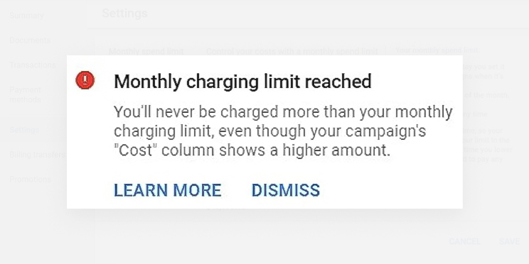 Budget Cap on Google Ads