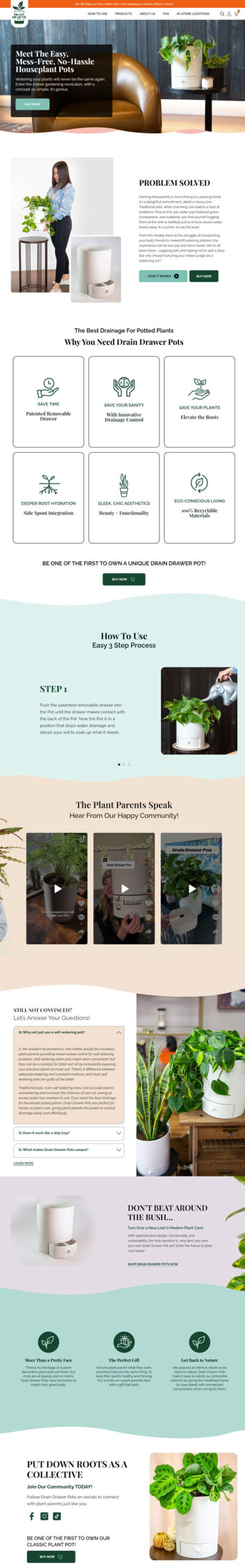 Las Vegas ecommerce business selling Houseplant pots with built-in drainage.